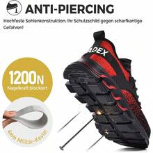 Zapatos de trabajo y utilitarios para hombre - Rojo - Ver 3