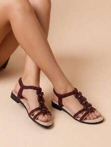 Women Flat Sandals - Redwood - View 4