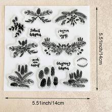 Christmas Clear Silicone Stamp, Snowflake, Pine Tree, Wreath, Gift, Vintage Truck Mixed Pattern Transparent Silicone Stamp For Scrapbooking, Card Making, Journal Album DIY Paper Craft Decor - SD-5 - View 3