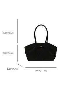 New Vintage Leopard Print Soft Body-Hugging Tote Bag, Lightweight Minimalist Large Capacity Shoulder Bag, Suitable For Women's Daily Life, Casual, Commuting, Work, Vacation And Student Use - Black - View 7