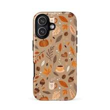秋季南瓜手機殼，可愛秋季豐收葉子圖案，相容 iPhone 18 17 16 15 14 Pro Max Plus 13 12 11 - 咖啡棕 - 查看 7