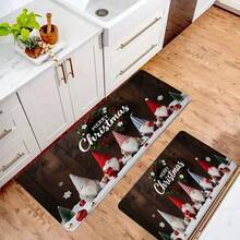 1pc Christmas Rug, Felt Bottom Christmas Element Carpet, Elf Print Non-Slip Holiday Doormat, Soft, Comfortable, Easy To Clean, Suitable For Bedroom, Living Room, Dining Room, Bathroom Entrance, Laundry Room Home Decor - C - View 3
