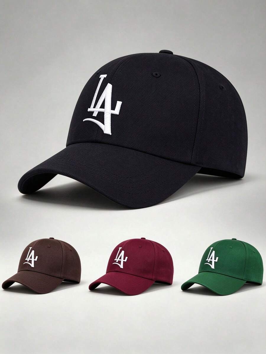 1pc Gothic Men's Hats Letter LA Embroidered Hats For Men Adjustable Design Suitable For Travel Hiking Parties Outdoor Activities And Sun Protection.