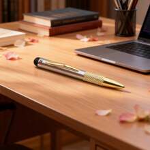 1pc Highly Attractive Semi-Steel Minimalist Small Touchscreen Ballpoint Pen, 2-In-1 Phone/Tablet Touchscreen Writing Office Ballpoint Pen - Ballpoint Pen - View 1