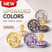 1pc Baby Flower Pacifier, Natural Soft Latex Nipple, Mimics Breastfeeding, Infant Teething Toy, Soothing Pacifier For 0-18 Months Old Babies - Multicolor - View 2