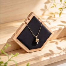 1pc Natural Wooden Style Pendant Jade Necklace Display Stand Jewelry Counter Window Display Prop Accessory Display Rack - Multicolor - View 4