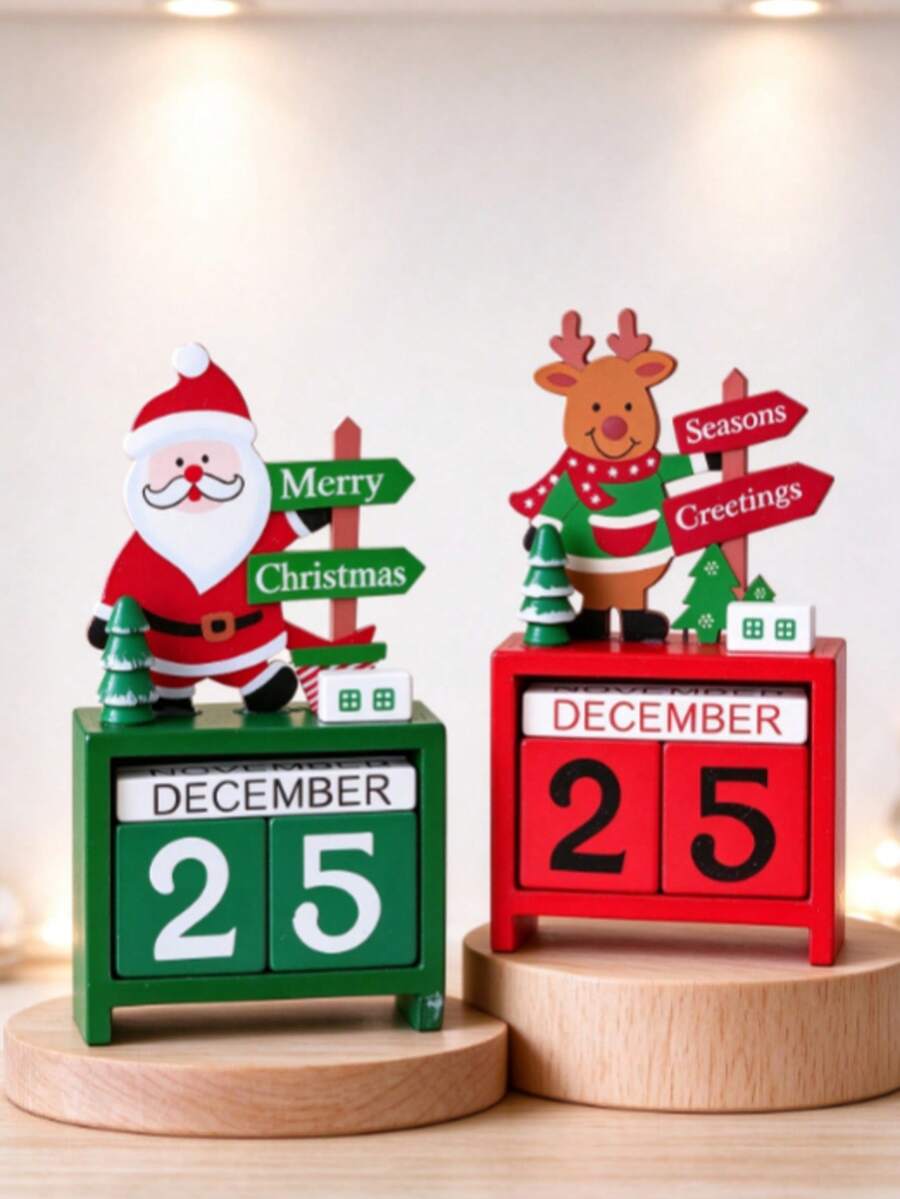 1件裝聖誕裝飾品，聖誕手工製作，聖誕3D日曆，聖誕桌面裝飾，聖誕慶祝，適合居家使用，聖誕假期，亮麗卡通風，居家聖誕裝飾