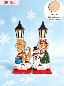 2pcs Christmas Tabletop Ornament Set Suitable For Holiday Centerpiece With,With A Mini Christmas Tree, A Gingerbread Man, And A Bow. Bedroom Decoration, Courtyard Decoration, Exquisite Gift For Family, Friends, And Neighbors, Christmas Decoration - Multiple Styles - View 7