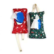 Kantong Tisu Basah Portabel untuk Natal, Tempat Tisu Basah Desain Natal Merah dan Hijau dengan Tali untuk Kereta Bayi, Mobil, Rumah, dan Perjalanan - MultiWarna - View 8