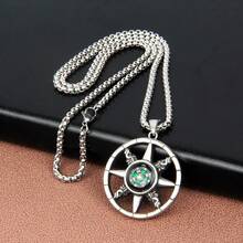 1pc High Quality Vintage Exquisite Men's Women's Party Gift Accessory Cast Stainless Steel Cylindrical Pendant Necklace - Antique Silver - View 12