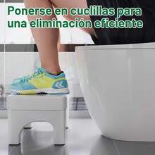 Taburete De BañO, Banco Para BañO, Taburete De Inodoro En Cuclillas Para Adultos Y NiñOs, ReposapiéS De BañO Antideslizante, PosicióN ErgonóMica En Cuclillas - Gris Claro - Ver 6