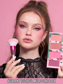 MISSLYN 1pc Travel Set All-In-One Color Palette, 4 Matte Buildable Colors, Ultra-Pigmented Silky Blendable, Face Blush Palette For Cheeks And Eyes, Daily/Party/Y2K, Soft Makeup/Rose Blush/Natural Glow, Blush Powder, Halloween Makeup - Peach+Coral+Pink+Dark Pink - View 3