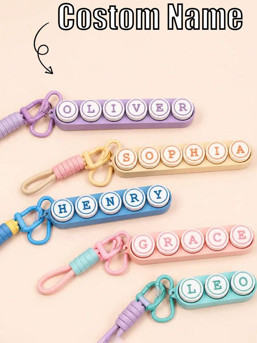 Personalized Name 3D Printed Fidget CLICKER Keychain, Ultimate Sports Fidget Clicker Gift - Baseball, Football, Soccer, Basketball, Volleyball - Multicolor - View 1