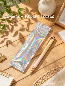 Personalized Customized Engraved Round Ballpoint Pen 2 Pieces Set - Retractable Touchscreen Stylus With Pen Pouch, Multiple Colors Available - Ideal Party Gift For Graduation Ceremony And Teacher/Nurse Appreciation, Fine Writing Tool - Sets - View 16