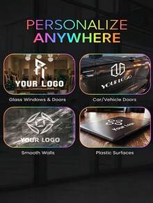 Large Logo Custom Printed PVC Car Stickers, Waterproof Removable Decals, Durable Self-Adhesive No-Residue Body Stickers, Creative DIY Decorative Stickers, Customizable Logo And Text - Multicolor - View 3