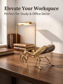 1pc Gold Metal Mantis Statue, Desktop Decor, Art Display, Suitable For Home Office Bookshelf, Creative Decorative Gift For Insect Collectors, Novel Insect Statue Ornament, Holiday Office Desk Decoration, Suitable For Insect Enthusiasts And Collectors, Christmas Gift - Multiple Styles - View 9
