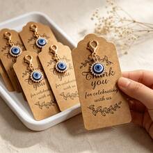 1/10 Sets Blue Evil Eye Rhinestone Keychain - Set Includes (10 Keychains + 10 Organza Bags + 10 Kraft Cards) - Symbolic Gift, Protection And Good Luck - Fashion Accessory, Suitable For Car Keys/Bag Charms, Ideal Holiday Gift Accessory, Father's Day Exclusive Gift, Graduation Season Best Friend Farewell Gift, Suitable For Various Occasions, Spring Festival Good Luck Gift - Multicolor - View 10