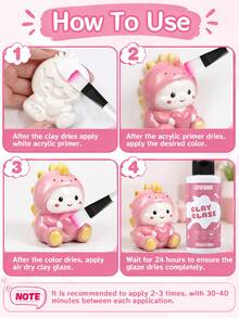 Super Bright Clay Paint, Quick Drying, High Gloss, Scratch Resistant Tile Glaze, Suitable For Ceramic, Clay And Acrylic Paints, 120Ml/200Ml, Smooth Finish - Multicolor - View 3