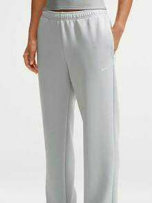 Nike Women's Solid Color Comfortable Knit Long Pants For Daily Wear - Grey - View 1
