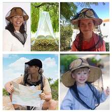 1pc Outdoor Breathable Mosquito Head Net Hat, Full Face Protection Insect Net Mask, Fishing Camping Hiking Unisex Anti-Fly Face Cover - A - View 3