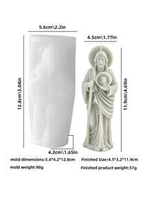 3D Jesus And Mary Silicone Mold With Religious Figure Design - Suitable For Resin Casting, Candle Making And Clay Crafts, DIY Wax Art, Resin Crafts And Holiday Decorations - Mannequin Mold - View 9