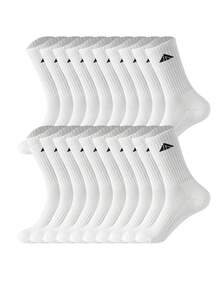 1/7/10/20 Pairs Black & White Main Color Inner-Twist Geometric Pattern, Neutral Colorway All-Season Style, Men's Outdoor Sports Casual Mid-Calf Socks - Multicolor - View 11