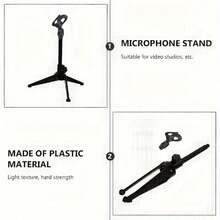 Adjustable Microphone Stand, Portable Folding Tripod Desktop Microphone Base, ABS Material, Office And Recording Studio Desktop Support Stand - one-size - View 6