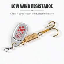 10PCS Inline Spinner Fishing Lures Kit With Storage Box, Gold And Silver Metal Spinner Baits With Treble Hooks, Rotating Blade Fishing Lures For Trout Bass Perch Salmon, Freshwater Fishing Tackle - Yellow - View 9