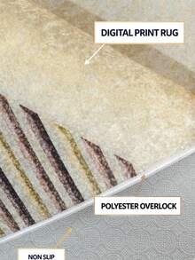 Decomia -Digitally Printed Living Room Rug, Kitchen Rug, Runner - Rust Brown - View 3