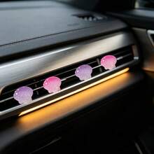 2pcs Summer Fresh Iridescent Gradient Shell Car Air Vent Decor, Suitable For Women's Car Interior Accessories, Holiday Gift Choice, Fragrance-Free - For Decoration Only - A - View 6