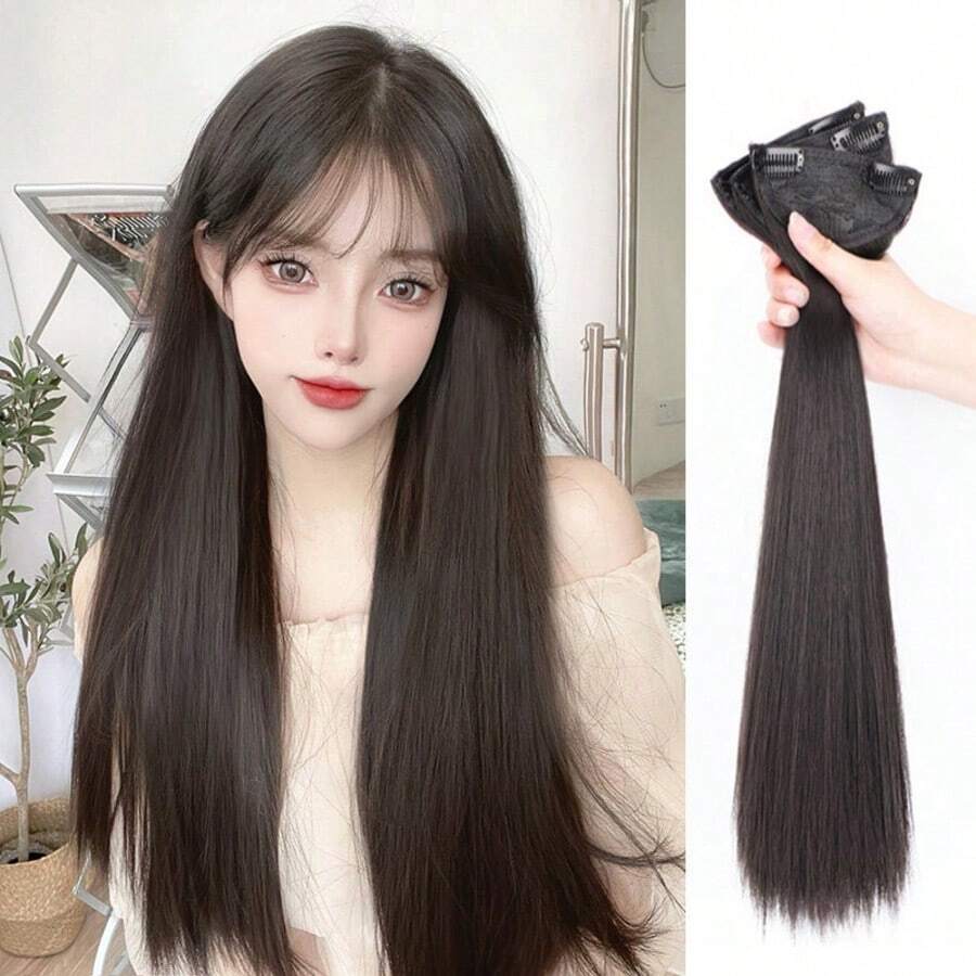 LYSW 3-Piece Straight Hair Extensions, Volumizing Long Hair, Seamless Invisible Hair Pieces, HA2850 - Multicolor - View 1