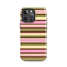 復古粉綠條紋手機殼，適用於 iPhone 18、17、16、15、14、13、12、11 Pro Max - 彩色 - 查看 9