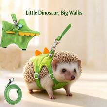 Turn Your Hedgehog Into A Little Dinosaur Soft Adjustable Walking Harness And Leash, Suitable For Small Pets - Multicolor - View 2