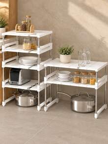 NINFRODITE 1 buah/Set Rak Organizer Bawah Wastafel dengan Ekstensi yang Dapat Diatur, Dapat Menghindari Pipa, Menciptakan Penyimpanan Dapur yang Rapi dan Terorganisir. - View 6