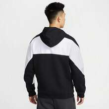 NIKE AIR Men's Black & White Colorblock Pullover Sweatshirt HJ0274-010 - Black and White - View 2