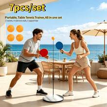 1 Set Adjustable Height Elastic Soft Pole Table Tennis Trainer - Portable Single Person Practice Equipment, 1 Set Includes 4 Durable Practice Balls + 1 Base + 2 Paddles, Table Tennis Training Gear, Suitable For Team Sports, Training Supplies, Table Tennis Set - Multicolor - View 9