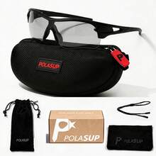 1pc POLASUP Fashion Geometric Sports Half-Frame Glasses, Suitable For Cycling, Running, Outdoor Activities, Includes Hard Shell Glasses Case, Storage Bag, Glasses Lanyard And Cleaning Cloth, Unisex Fashion Style - Multicolor - View 12