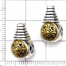 2pcs Buddha Head Pendant Dual-Color Alloy Inlaid Turquoise Beads, DIY Jewelry Making Handmade Prayer Beads Bracelet Craft Accessories - Multicolor - View 16