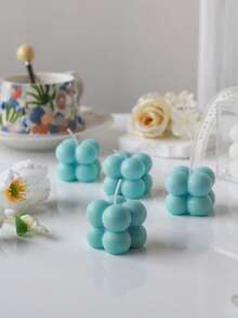 1pc Geometric Shaped Aromatherapy Candle For Home Decor And Photography Props - Blue - View 9
