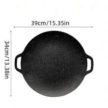 Cast Iron Korean BBQ Grill Pan, Non-Stick Coating, Multi-Functional Design, Suitable For Gas Stove And Electric Cooktop, Ideal For Outdoor Camping, Garden And Lawn Cooking, Steak Dedicated Pan - Black - View 3