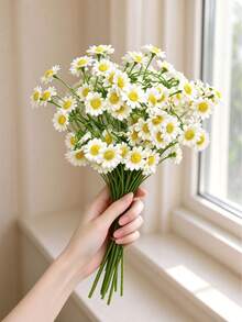 1/4/6/10pcs 10.63 Inch Artificial Daisy Bouquet, Fresh And Soothing, Suitable For Handheld Flower Basket, Mother's Day, Wedding Season, Back To School Season, Picnic Photo Backdrop And Teen Bedroom Desktop Decoration - Multicolor - View 3