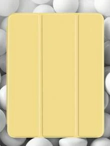 1件高透明壓克力三折奶油黃平板保護殼，相容 iPad Mini6/Mini7/10.2/10.5/10.9(Air4-Air8)/Pro 11/10th Gen/A16/Pro 11 2024 機型，全透明壓克力背殼，三折支架，自動休眠/喚醒，內建筆槽，不含筆，部分機型附相機框 - 乳黃色 - 查看 3