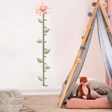 1PC Cute Flower Height Measurement Sticker, Floral Plant Daisy Tulip Cosmos, Removable Kids Growth Ruler Decal For Kids Room Nursery Bedroom Playroom - Multicolor - View 2