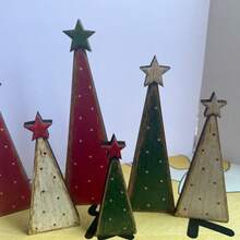 1/3/6pcs Rustic Wooden Christmas Tree Desktop Decor, Vintage Style Christmas Tree Ornament, Suitable For Fireplace Mantel, Tabletop, Shelf And Holiday Party Decoration, Also An Ideal Christmas Gift For Family And Friends - Christmas Ornament - View 10