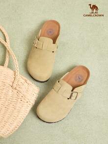 CAMEL CROWN Women's Summer Commute Vintage Fashion Versatile Slip-On Cork Sole Birkenstock-Style Shoes - Green - View 9
