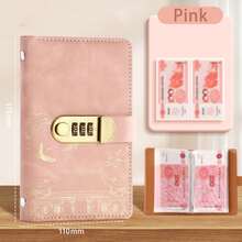 Dompet Uang Ukuran A6 dengan Kunci Sandi, Tempat Penyimpanan Uang Kapasitas Besar, Tas Penyimpanan Pribadi dengan Sandi 3 Digit, 100 Halaman Dalam, Dapat Menyimpan Uang Kertas, Foto, Uang Tunai, Ideal untuk Perjalanan, Kerja, atau Sekolah untuk Privasi - Beraneka warna - View 11