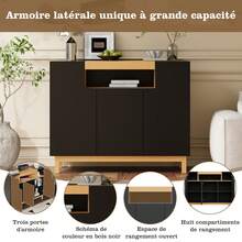 Sideboard Made Of Wood With Storage With Shelves With Doors Black For Living Room And Dining Room - Black - View 11