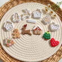 7pcs Christmas Gingerbread Series Clay Cutting Molds, Polymer Clay Tool For DIY Earring Pendant Craft, Nice Gift For Craft Makers - 7pcs - View 6