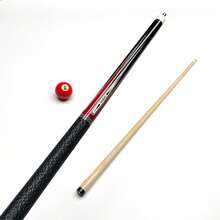 Professional 2 Pieces Billiard Pool Cue Stick, Woven Non Slip Handle, Exquisite Inlay Decoration, Billiards Cue For Training And Competition - Red - View 3