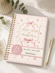 1本 2027-2028 月計畫筆記本，24個月週計畫日計畫筆記本，提升生產力與時間管理，32頁，5.6" X 8.0"，適用工作、居家、學校用品、辦公用品、桌面配件，女性聖誕禮物 - A5 - 查看 8